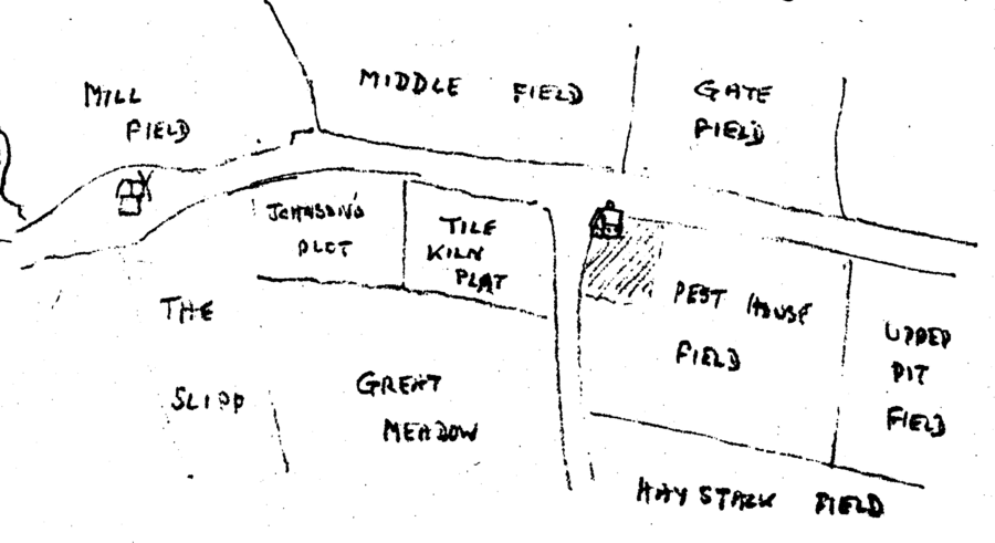Excerpt from 1767 Shorter Map showing French's Mill on left